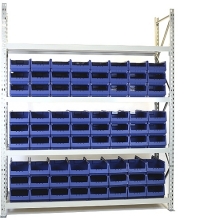 Longspan rack 2100x1950x600 4 levels with chipboard, 144 bins 300x230x150