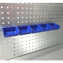 Laatikkokisko reikälevyyn 555 mm + 5 ottolaatikkoa 96x105x45