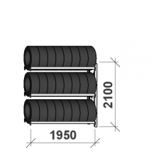 Rengashylly jatko-osa 2100x1950x500, 3 tasoa,440kg/taso MAXI