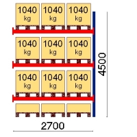 Add On bay 4500x2700 1041kg/pallet,12 EUR pallets