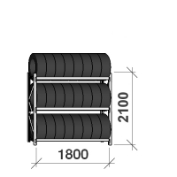 Rengashylly perusosa 2100x1800x500, 3 tasoa,480kg/taso