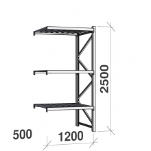 Maxi extension bay 2500x1200x500 600kg/level,3 levels with steel decks