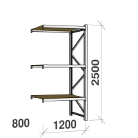 Extension bay 2500x1200x800 600kg/level,3 levels with chipboard