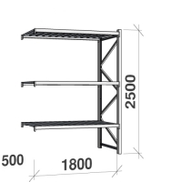 Extension bay 2500x1800x500 480kg/level,3 levels with steel decks