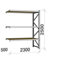 Extension bay 2500x2300x500 350kg/level,3 levels with chipboard