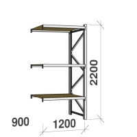 Extension bay 2200x1200x900 600kg/level,3 levels with chipboard