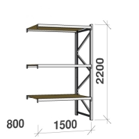 Extension bay 2200x1500x800 600kg/level,3 levels with chipboard