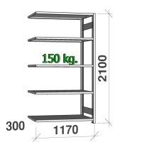 Extension bay 2100x1170x300 150kg/shelf,5 shelves