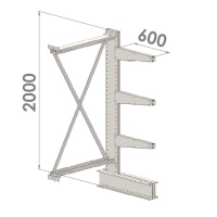 Ulokehylly jatko-osa 2000x1500x600,4 tasoa