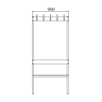 Double bench 1700x900x770 10 hook rail