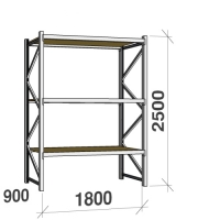 Starter bay 2500x1800x900 480kg/level,3 levels with chipboard