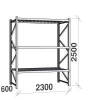 Starter bay 2500x2300x600 350kg/level,3 levels with steel decks