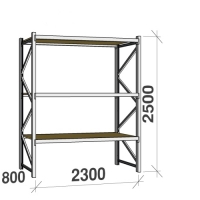 Starter bay 2500x2300x800 350kg/level,3 levels with chipboard