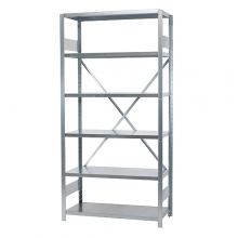 Starter bay 2500x1000x600, used, 6 shelves