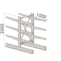 Ulokehylly perusosa 2000x1500x2x1000,4 tasoa