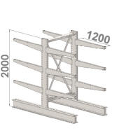 Ulokehylly perusosa 2000x1500x2x1200,4 tasoa