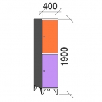 2-Tier locker, 2 doors, 1900x400x545 mm