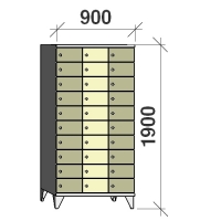 Lokerokaappi 30:lla ovella 1900x900x545