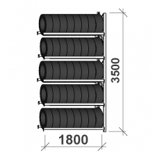 Rengashylly jatko-osa 3500x1800x500, 5 tasoa,480kg/taso MAXI