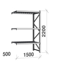 Extension bay 2200x1500x500 600kg/level,3 levels with steel decks