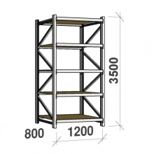 Starter bay 3500x1200x800 600kg/level,5 levels with chipboard MAXI