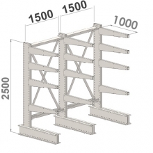 Ulokehylly 1-puolinen 3-pylväinen/12 uloketta 2500Hx3000Lx1000S