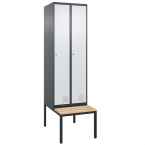 2-door Steel Locker with Bench 2070x600x800 Knock-Down
