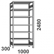 Starter bay 2480x1000x300, 7 shelves, ZN Kasten used