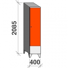 Locker 1x400, 2085x400x545 short door, sloping top