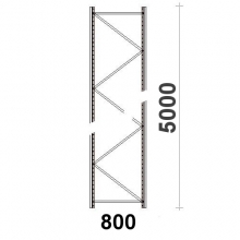 Kevytorsihyllyn pylväselementti 5000x800 mm MAXI