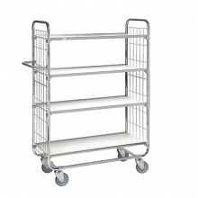 Flexibel hyllvagn 4 plan 1195x470x1590mm, 250kg/2 hjul med broms