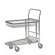 Stackningsbar butik/lagervagn med korg