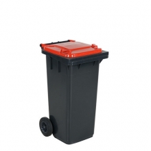 Refuse bin 120 L, red lid