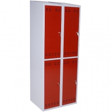 Clothing cabinet, red/grey 4 doors   1920x700x550