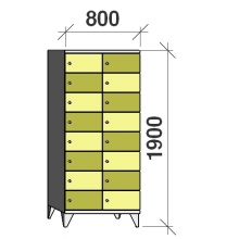 Lokerokaappi 16:lla ovella 1900x800x545