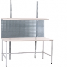 Teollisuuspöytä 1500x800 + hylly ja reikälevy, pinta HPL