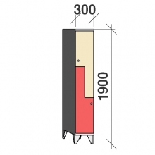 Z-locker 1900x300x545,2 doors